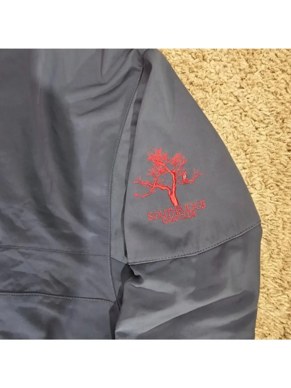 Nike Golf Jacket Mens L Gray Full Zip South Ridge Golf Club Embroidery Pocket - Picture 4 of 12